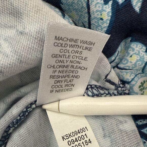 J. Jill Skirt Blue Floral Cotton Modal Pull On Casual Career Women's Size Medium - Picture 7 of 11